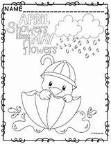 Coloring April Showers Pages Flowers May Spring Bring Getdrawings Activities Kindergarten sketch template