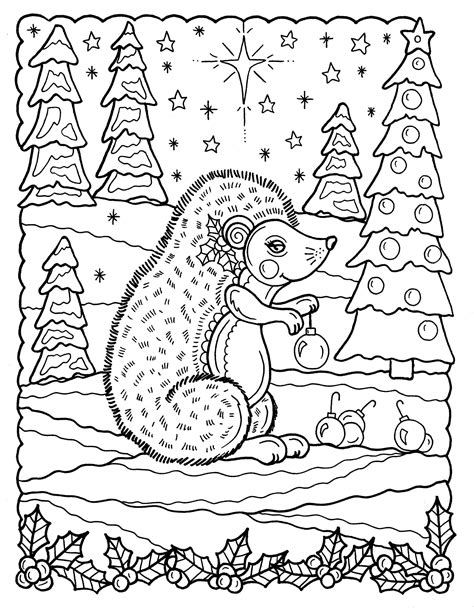 pages  christmas coloring pages fun  whimsical animals adult