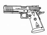 Gun Hand Drawing Holding Pages Coloring Pistol Getdrawings sketch template