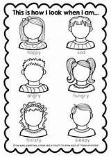 Feelings Preschool Emotional Tracing Anglais Printables Esl Draw Expressing Happy émotions Ecole Religieuse éthique Anglaise Schéma Corporel Activités Exercice Cognitives sketch template