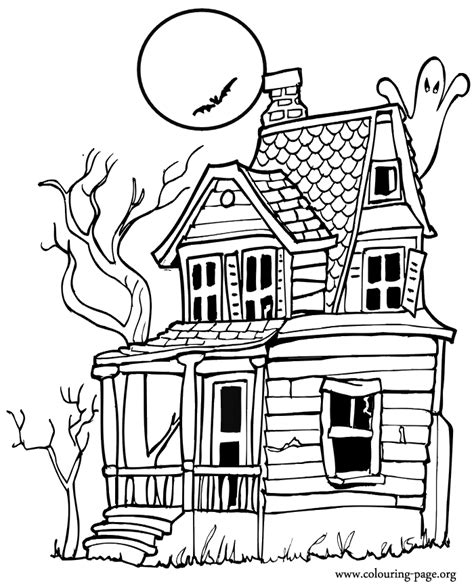 halloween halloween haunted house coloring page