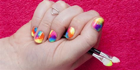 Diy Nail Art Rainbow Tie Dye In Five Easy Steps