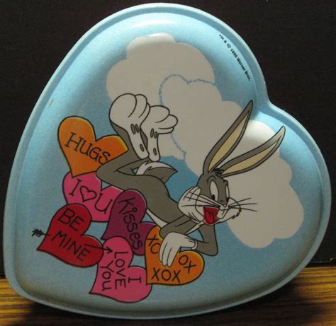 looney tunes bugs bunny heart shaped valentines day plastic candy dish