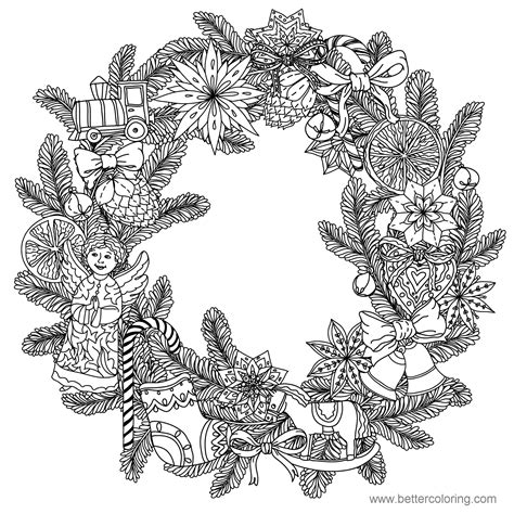 printable wreath coloring pages