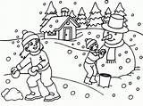 Coloring Winter Printable Pages Scene Kids Comments Happy sketch template