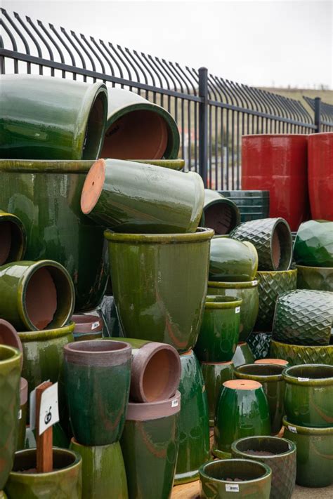 Green Glazed Outdoor Pottery Outdoor Pottery Pottery Wooden Planters