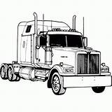 Truck Semi Coloring Pages Wheeler 18 Printable Clipart Drawing Clip Tractor Kenworth Trucks Colouring Cliparts Line Kids Peterbilt Transfer Adult sketch template