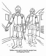 Pilgrims Coloring Pages Thanksgiving Soldiers Bible Story Pilgrim Printables Separatists First Arrest Come Sheets Popular History Coloringhome England sketch template