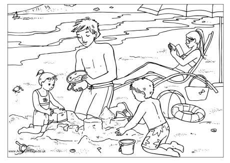 beach colouring page
