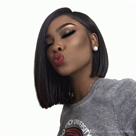 360 lace frontal wigs asymmetrical bob human hair full lace wigs with