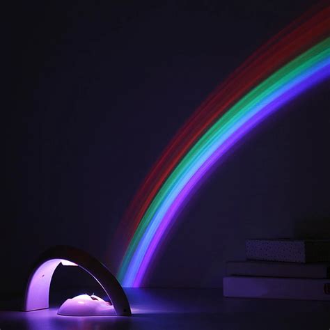 led cute rainbow projector color night lamp light show  rainbow   room  modes