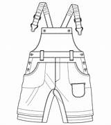 Overalls Flat Baby Fashion Boy Sketch Vector Drawing Kids Clothes Technical Template Boys Jeans Sketches Drawings Clothing Coloring Salopette Flats sketch template