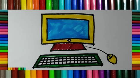 disegnare  computer pc carino disegnare  colorare  computer facile youtube