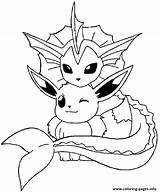 Eevee Coloring Pages Vaporeon Printable sketch template