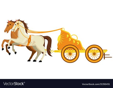 golden chariot   horse royalty  vector image
