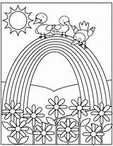 Arcobaleno Regenbogen Wonder Ausmalbild Archziner Mytopkid Vögel Hoch Sull Uccelli Alto sketch template