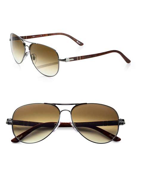 Persol Classic Aviator Sunglasses In Metallic For Men Lyst