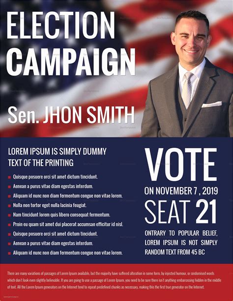 campaign flyer template   election brochure templates  psd
