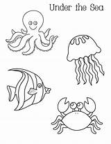 Sea Coloring Pages Under Preschool Kids Ocean Printables Print Templates Template sketch template