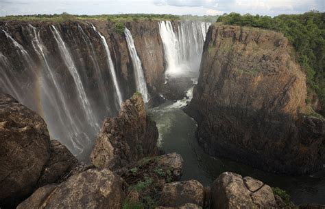 world famous victoria falls all but dries up in devastating drought