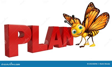 butterfly cartoon character  plan sign stock illustration illustration  brainstorm