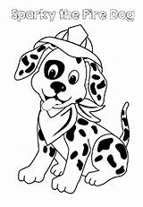 Dog Coloring Fire Pages Sparky Dalmatian Clip Fireman Printable Prevention Color Kids Safety Colouring Sheets Firefighter Clipart Hat Dalmation Printables sketch template