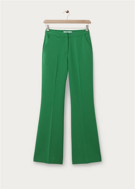 high waisted twill flared pants groen grn costes