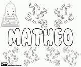 Matheo Name Male Coloring Boy Names Pages Oncoloring sketch template