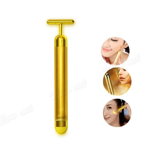 2015 new beauty bar 24k golden pulse skin care gold facial roller