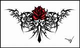 Tribal Tattoo Rose Red Designs Roses Skull Tattoos Women Back Drawings Cool Flower Lower Angel Cross Google Draw Tatoo Thorns sketch template