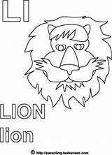 Coloring Lion Letter Alphabet Sheet Leehansen Parenting Pages Downloads sketch template