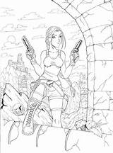 Lara Croft Raider sketch template