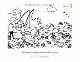 Coloring Beach Summer Fun Solus Chef Summertime Sheet Printables Children Axl Rose Kids Pages Printable sketch template