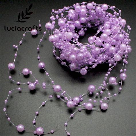 lucia crafts 5pcs 6pcs 1 2m piece artificial pearls beads chain garland
