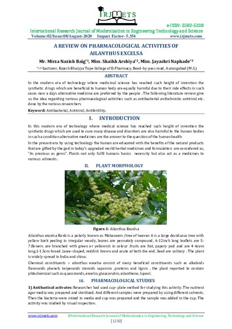 review  pharmacological activities  ailanthus excelsa