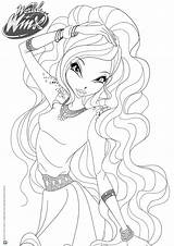 Winx Coloring Pages Aisha Casual Stampa Outfit Club Colora Las Imagenes sketch template