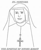 Coloring Mercy Faustina Divine Nun Pages Kids St Catholic Colouring Saints Saint Sunday Sister Feast Sheet Drawings Board Religious Crafts sketch template