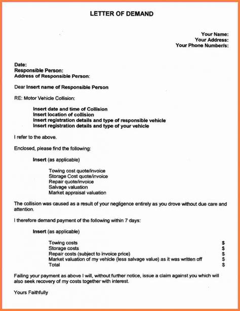 personal injury demand letter template business