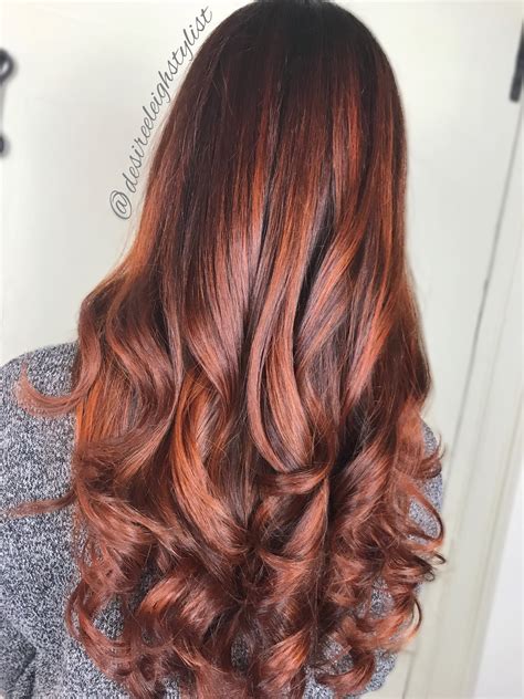 copper balayage hair color kenra color color de cabello cabello colores