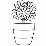 Coloring Flower Vase Flowers Drawing Kids Vases Plants Clipart Pages Outline Mothers Printable Stripes Book Easy Mother Print Round Color sketch template