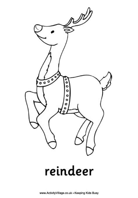 christmas reindeer colouring page