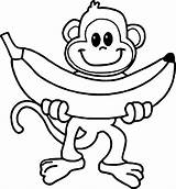 Monkey Macaco Monkeys 101coloring Zwierze Bananem Kolorowanka Macaquinho Faça Wydrukuj Malowankę sketch template