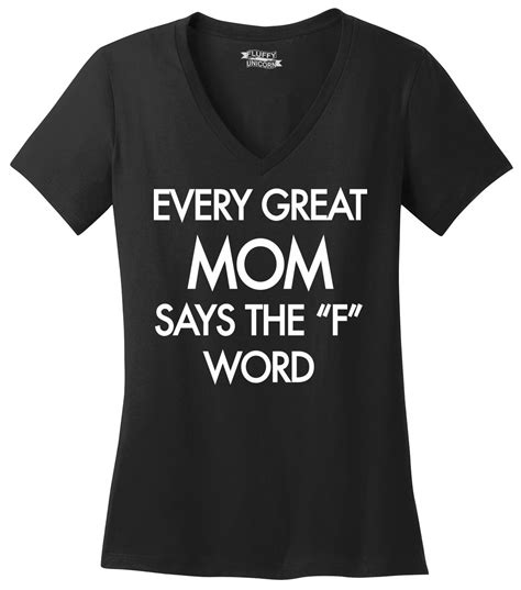 every great mom curses funny ladies v neck t shirt mothers day mom wife