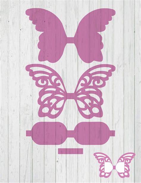 ornate butterfly bow shape template svg dxf png ai files etsy