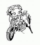 Coloring Rockabilly Pages Motorcycle Betty Boop Getdrawings sketch template