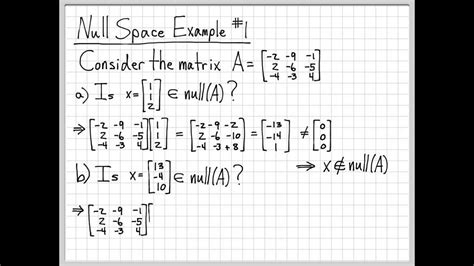 linear algebra  problems null space   youtube