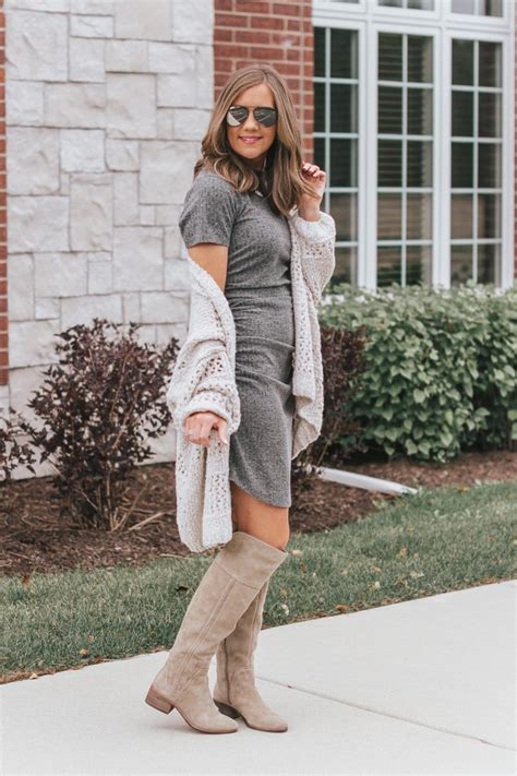 mom style how to wear over the knee boots with a mini dress wishes and reality