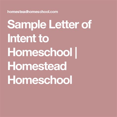 sample letter  intent  homeschool homeschool letter  intent