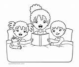 Coloring Family Pages Kids Bedtime Story Colouring Reading Printable Ayeletkeshet Children Keshet Ayelet Values Print Books Visit sketch template