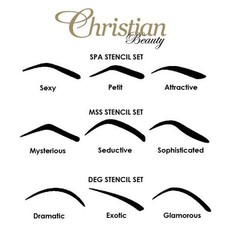 christian eyebrow stencil shapes eyebrows pinterest